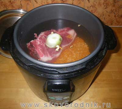 гороховый суп из говядины в скороварке